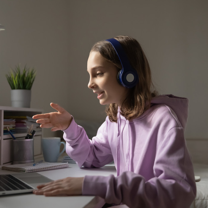 Teenager on laptop